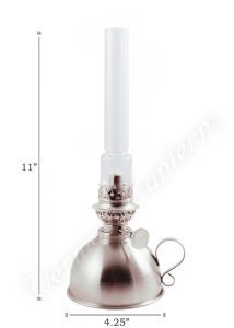 "Lincoln" Swedish Style Center Draft Oil Lamp Pewter - 11"