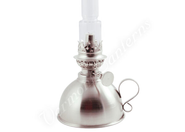 "Lincoln" Swedish Style Center Draft Oil Lamp Pewter - 11"