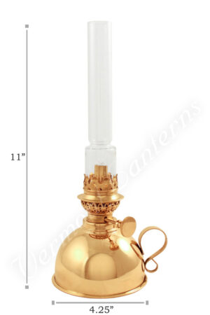 "Lincoln" Swedish Style Center Draft Oil Lamp Brass - 11"