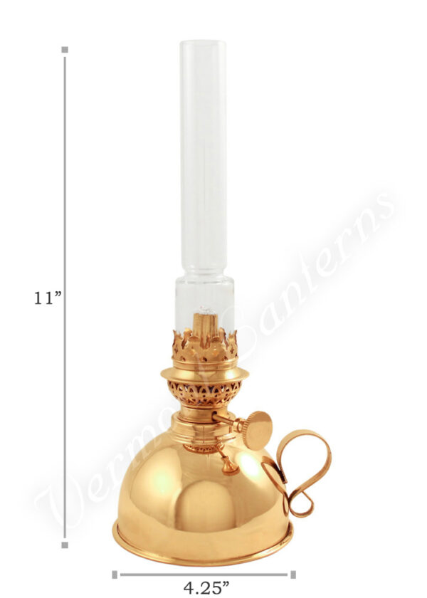 "Lincoln" Swedish Style Center Draft Oil Lamp Brass - 11"