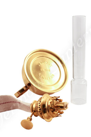"Lincoln" Swedish Style Center Draft Oil Lamp Brass - 11"