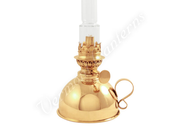 "Lincoln" Swedish Style Center Draft Oil Lamp Brass - 11"