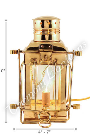 Electric Oil Lamps - Brass Cargo Lamp 10"