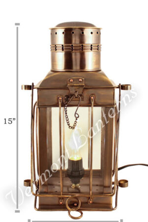 Electric Oil Lamps - Antique Brass Cargo Lamp 15"