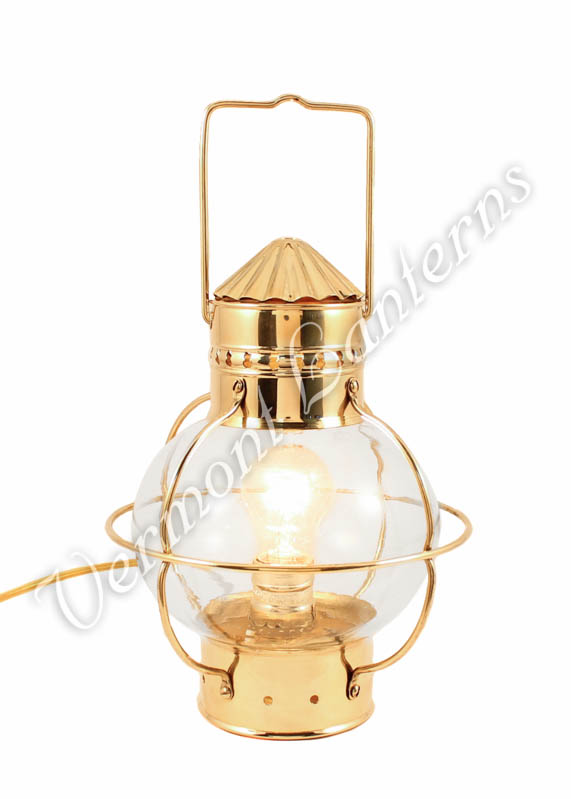 Electric Nautical Lamp - Brass Onion Lantern 10"