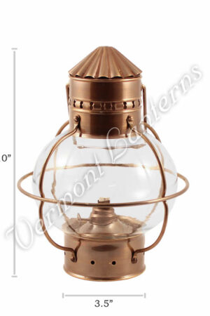 Nautical Oil Lamps - Antique Brass Onion Lantern 10"