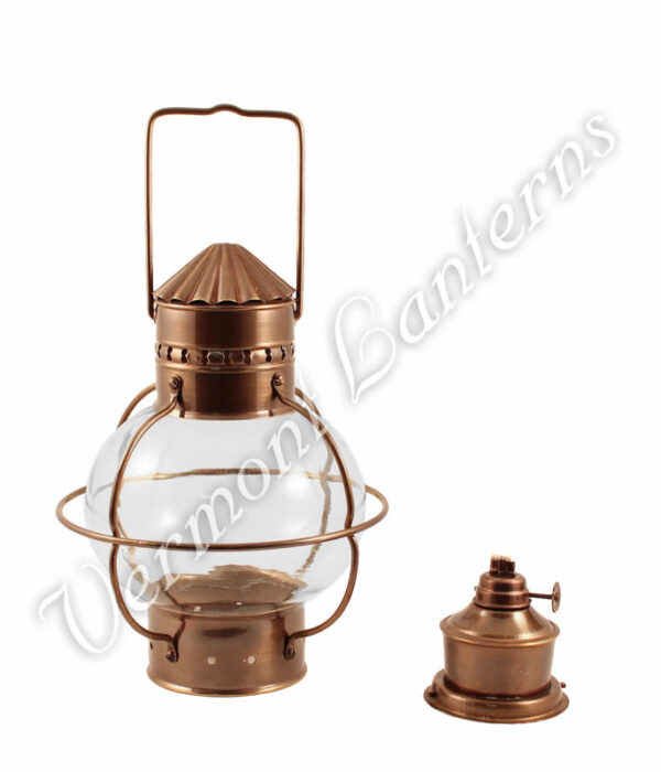 Nautical Oil Lamps - Antique Brass Onion Lantern 10"