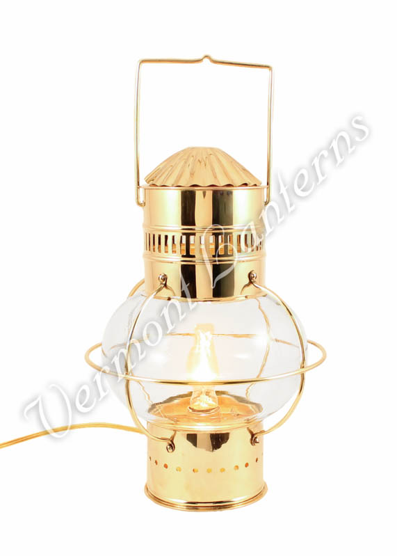 Electric Nautical Lamps - Brass Onion Lantern 14"