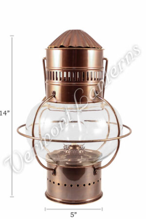 Nautical Oil Lamps - Antique Brass Onion Lantern 14"