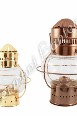 Nautical Oil Lamps - Antique Brass Onion Lantern 10"