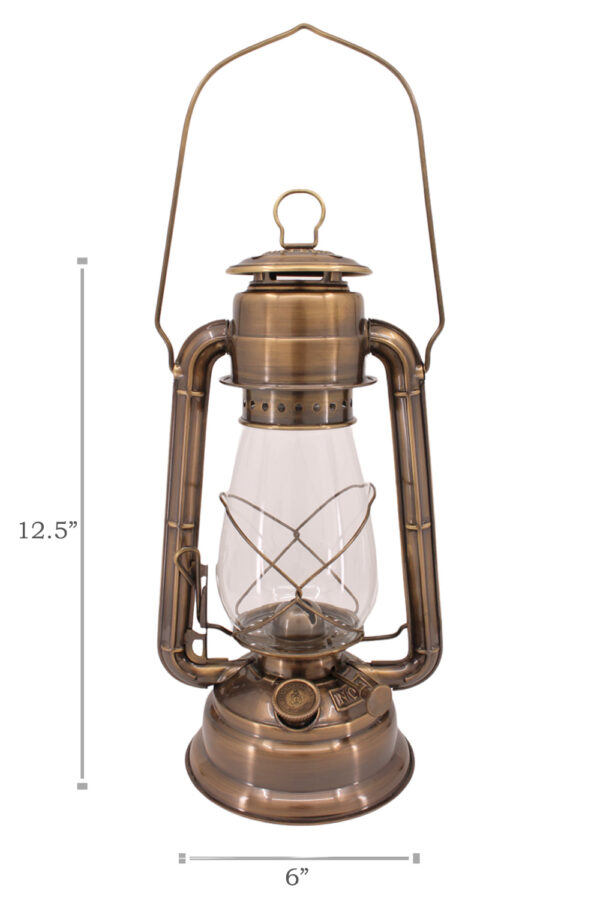 Hurricane Oil Lantern - Antique Brass - 12.5"