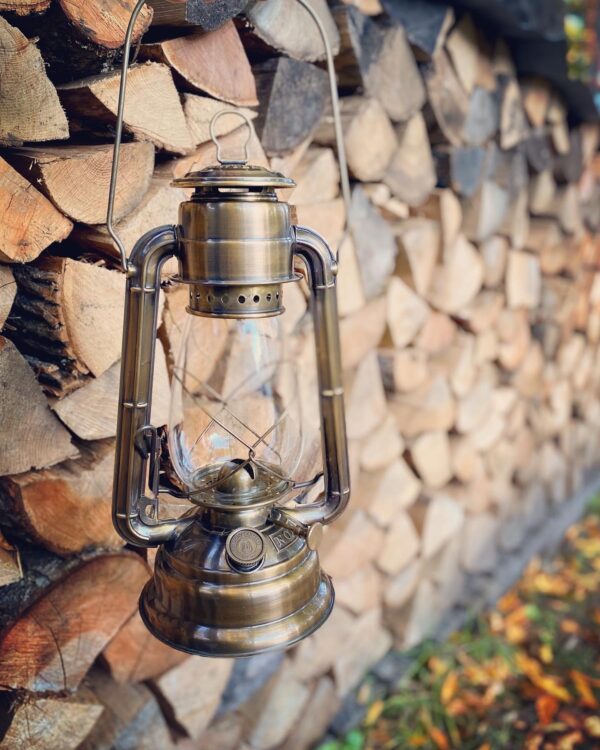 Hurricane Oil Lantern - Antique Brass - 12.5" - Image 5