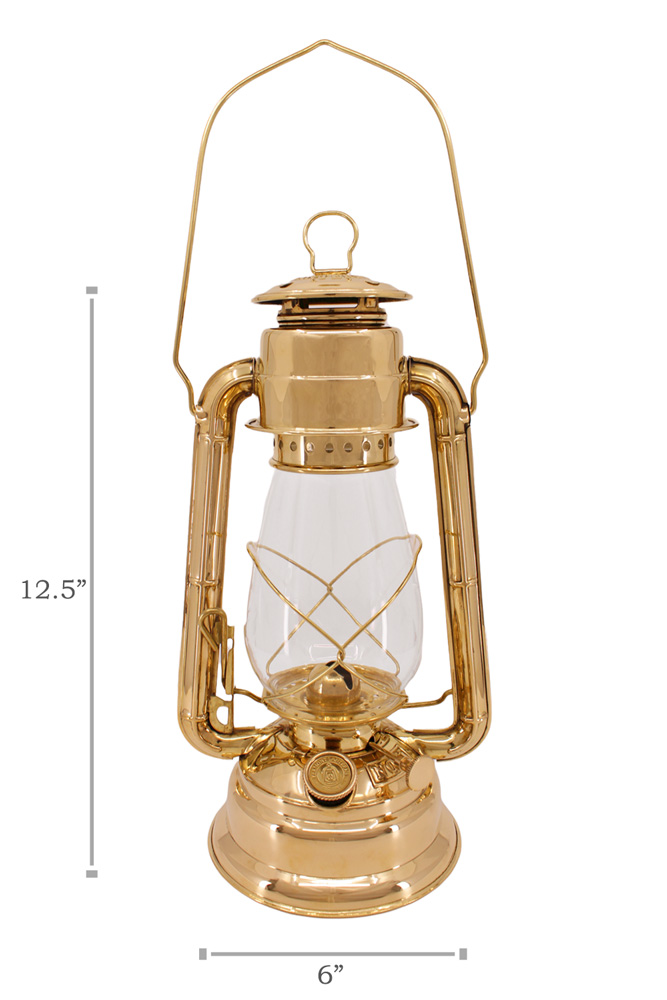 Hurricane Oil Lantern - Brass - 12.5