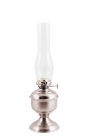 Oil Lantern - Pewter "Pico" Table Lamp 12"