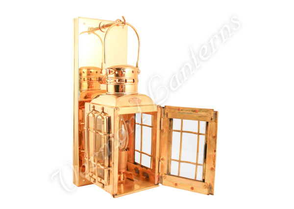 Electric Lantern - Brass Chiefs Lamp - 10" Custom Wall Mount