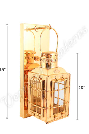 Electric Lantern - Brass Chiefs Lamp - 10" Custom Wall Mount