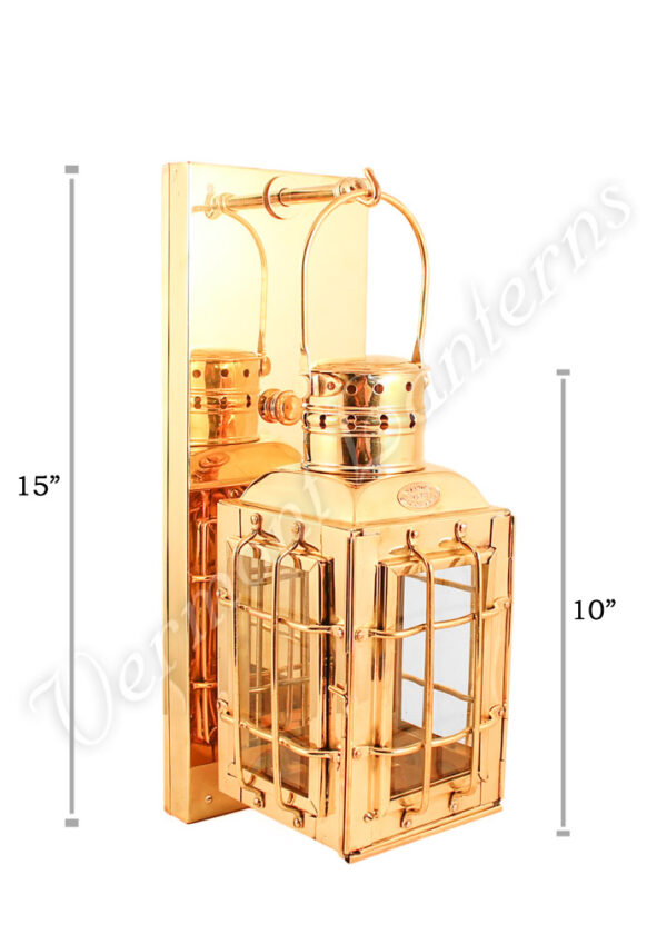 Electric Lantern - Brass Chiefs Lamp - 10" Custom Wall Mount