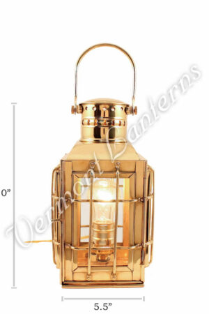 Electric Lantern - Ship Lantern Brass Chiefs Lamp - 10"