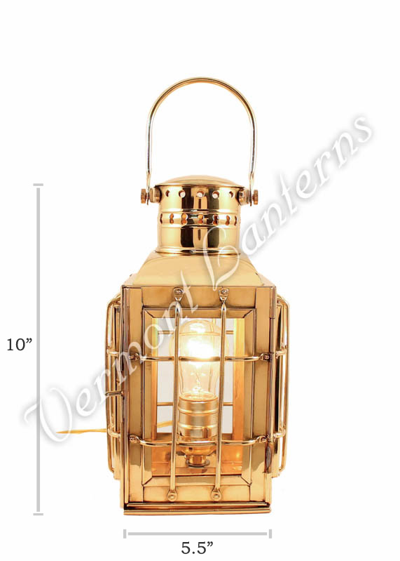 Electric Lantern - Ship Lantern Antique Brass Chiefs Lamp - 10