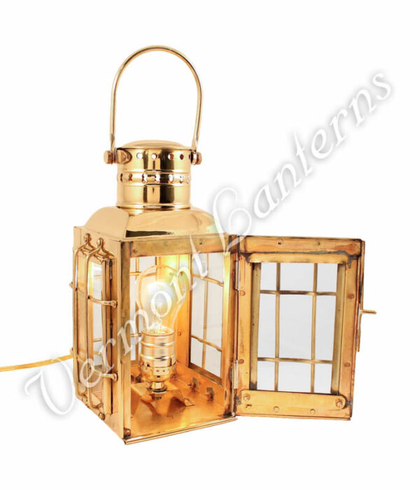 Electric Lantern - Ship Lantern Brass Chiefs Lamp - 10"