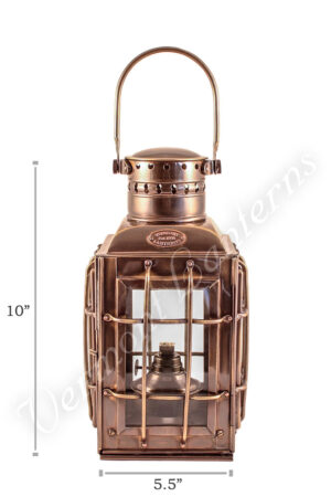 Ship Lantern - Antique Brass Chiefs Oil Lamp - 10"