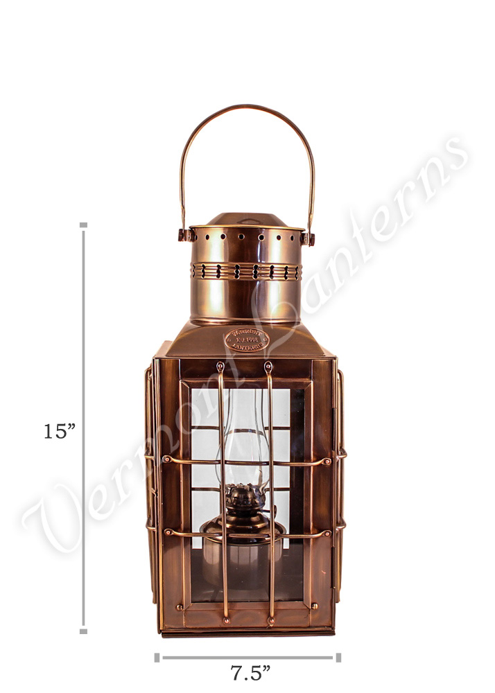 Ship Lantern - Antique Brass Chiefs Oil Lamp - 15