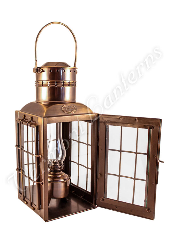 Ship Lantern - Antique Brass Chiefs Oil Lamp - 15"