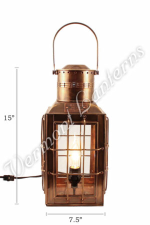 Electric Lantern - Ship Lantern Antique Brass Chiefs Lamp - 15"