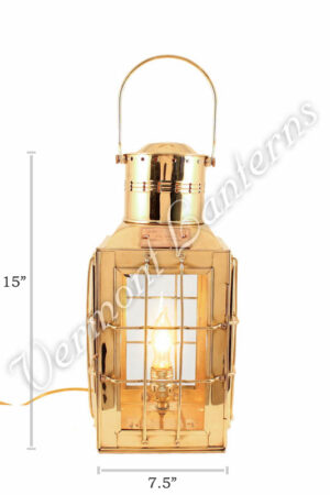 Electric Lantern - Ship Lantern Brass Chiefs Lamp - 15"