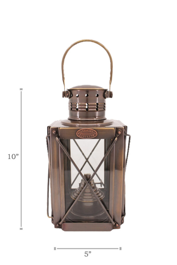 Cargo Lantern - Antique Brass Oil Lamp 10"