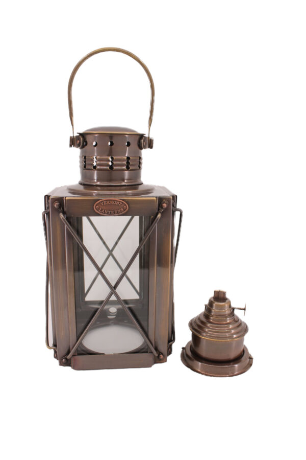 Cargo Lantern - Antique Brass Oil Lamp 10"