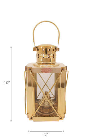 Cargo Lantern - Brass Oil Lamp 10"