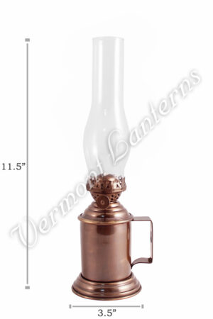 Oil Lanterns - Antique Brass Tavern Mug Lamp - 11.5"