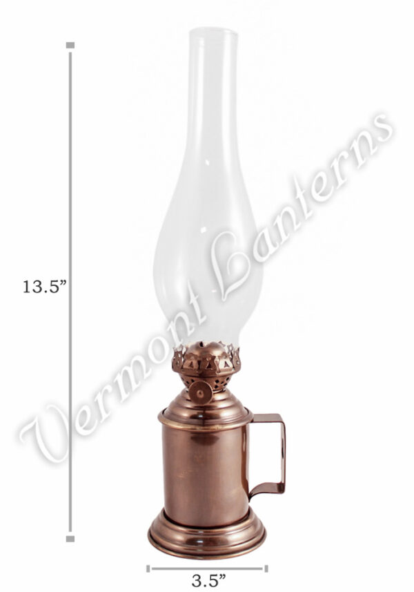 Oil Lanterns - Antique Brass Tavern Mug Lamp - 13.5"