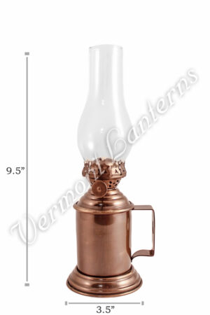 Oil Lanterns - Antique Brass Tavern Mug Lamp - 9.5"