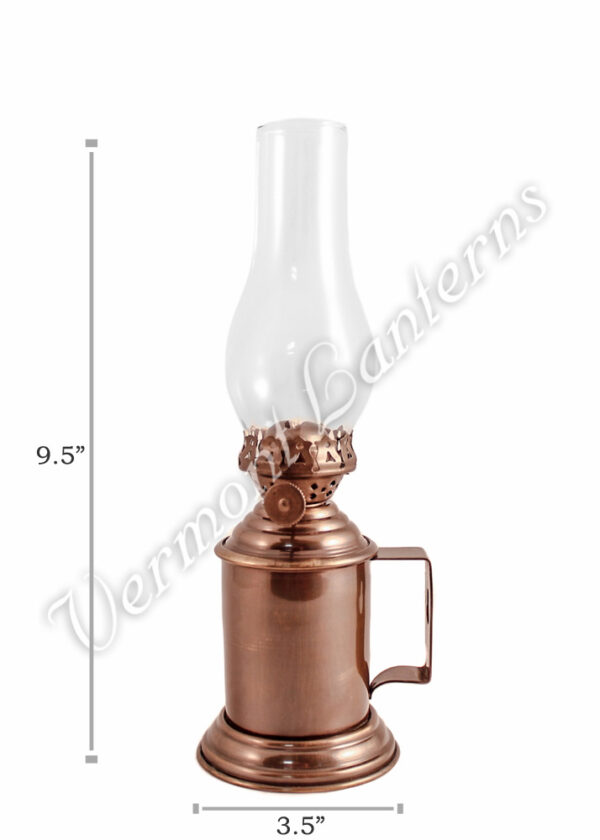 Oil Lanterns - Antique Brass Tavern Mug Lamp - 9.5"