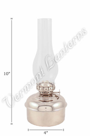 Chrome Oil Lamps - Nickel "Dorset" Table Lamp - 10"