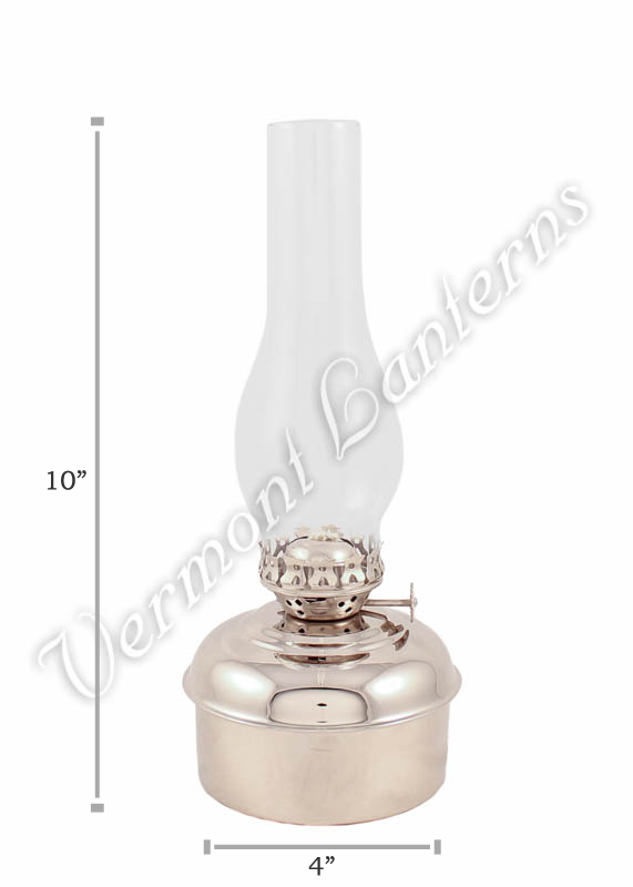 Chrome Oil Lamps - Nickel "Dorset" Table Lamp - 10"