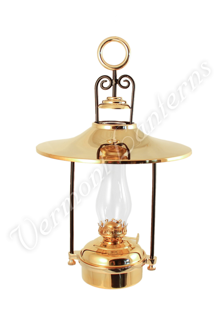 Hanging Oil Lamps - Brass Dorset 14 w/shade
