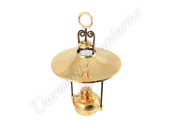Hanging Oil Lamps - Brass "Dorset" 14" w/shade