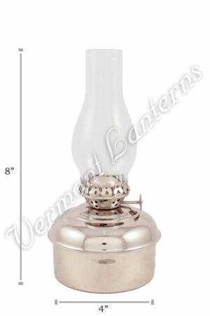 Chrome Oil Lamps - Nickel "Dorset" Table Lamp - 8"