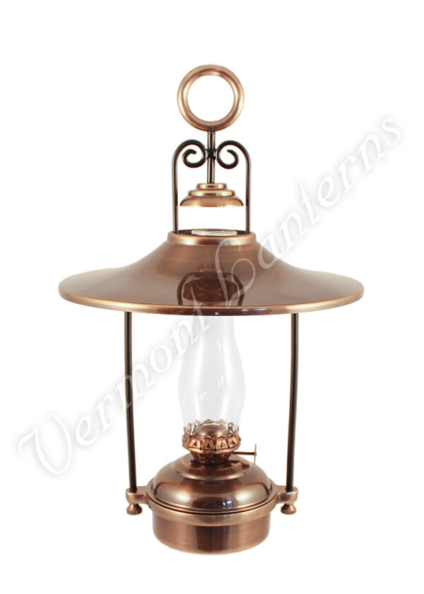 Hanging Oil Lamps - Antique Brass "Dorset" 14" w/shade