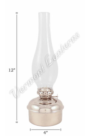 Chrome Oil Lamps - Nickel "Dorset" Table Lamp - 12"