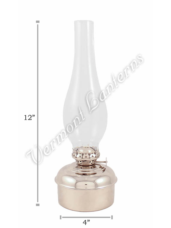 Chrome Oil Lamps - Nickel "Dorset" Table Lamp - 12"