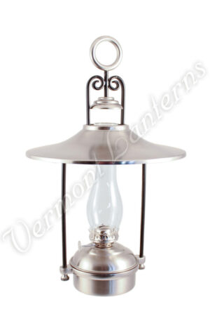 Hanging Oil Lamps - Pewter "Dorset" 14" w/shade