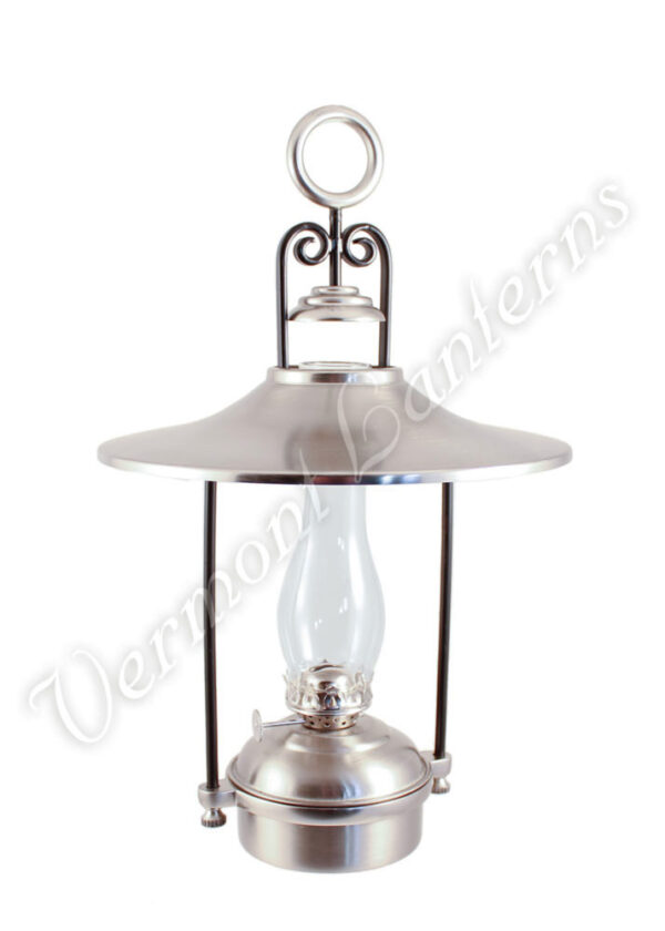 Hanging Oil Lamps - Pewter "Dorset" 14" w/shade