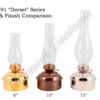 Oil Lamps - Antique Brass "Dorset" Table Lamp - 8"