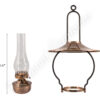 "Mansfield" Saloon Hanging Lamp - Antique Brass 21" w/shade