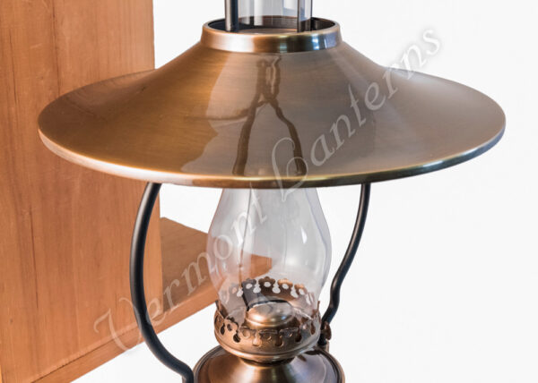 "Mansfield" Saloon Hanging Lamp - Antique Brass 21" w/shade