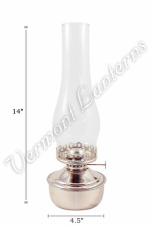 Nickel Oil Lantern - "Mansfield" Table Lamp 14"